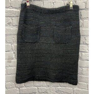 Jil Sander Cashmere Mohair Blend Fuzzy Pencil Skirt Pockets Size 38